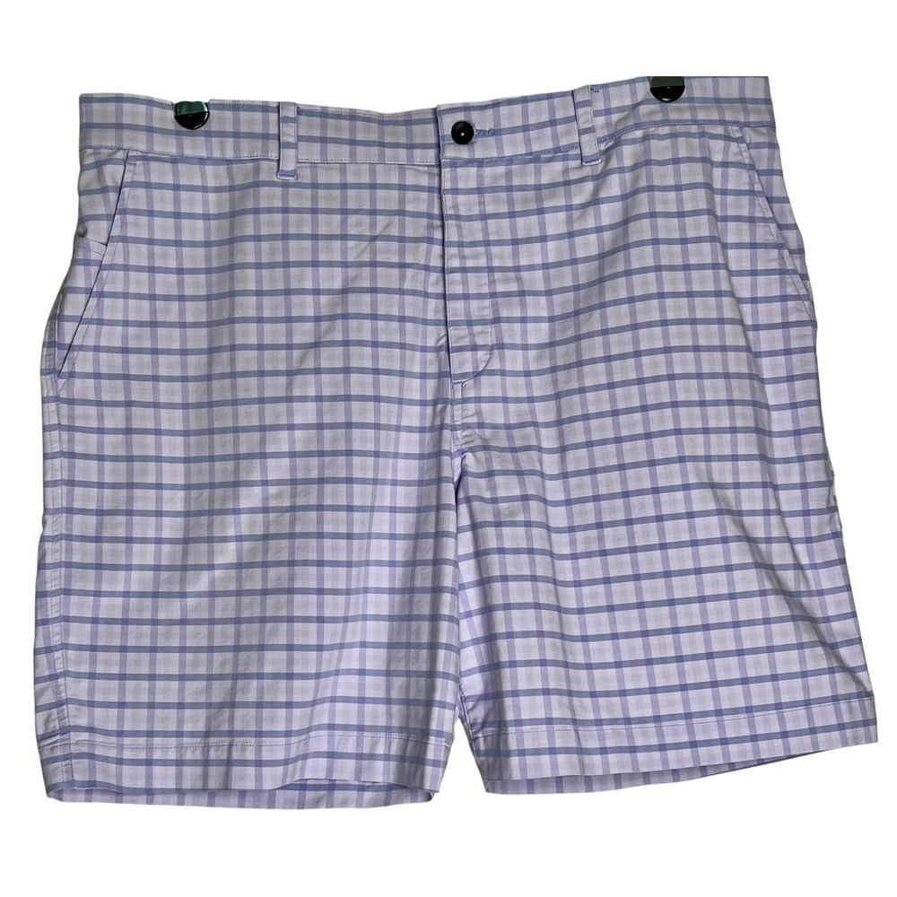 Nike Golf Dri-FIT Plaid Shorts Mens 40 Light Blue White Gingham Performance